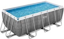 Bestway 56722 Power Steel Frame Pool 412x201x122cm rechteckig Gartenpool Swimming Pool Filterpumpe grau